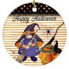 2022 Halloween Ornaments 3 Inch Gnome Pumpkin Ceramic Ornament Witch Hat Orange Polka Dots Stripe Night Before Christmas Tree Hanging Ornament Two Sides Printed Gothic Halloween Keepsake Gift view 1