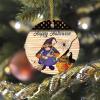 2022 Halloween Ornaments 3 Inch Gnome Pumpkin Ceramic Ornament Witch Hat Orange Polka Dots Stripe Night Before Christmas Tree Hanging Ornament Two Sides Printed Gothic Halloween Keepsake Gift view 4