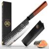 7 Inch Nakiri Chef Knife AUS10 3-layer High Carbon Stainless Steel Vegetable Kitchen Knife, Hand Forged Professional Sharp Multipurpose Nakiri Knife(Rosewood Handle & Gift Box) view 1