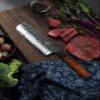 7 Inch Nakiri Chef Knife AUS10 3-layer High Carbon Stainless Steel Vegetable Kitchen Knife, Hand Forged Professional Sharp Multipurpose Nakiri Knife(Rosewood Handle & Gift Box) view 2