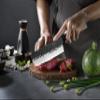 7 Inch Nakiri Chef Knife AUS10 3-layer High Carbon Stainless Steel Vegetable Kitchen Knife, Hand Forged Professional Sharp Multipurpose Nakiri Knife(Rosewood Handle & Gift Box) view 3