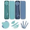 UPKOCH 2sets Portable Travel Cutlery Outdoor Utensils Storage Case Includes Forks Spoons Chopsticks for Camping Backpacking Picnics and Barbecues Lightweight and Convenient view 2