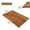 Utoplike Teak Wood Bath Mat, 32 x 20 inch Large Wooden Shower Mat for Bathroom, Non Slip Wood Floor Sturdy Mat for Inside Shower Luxury Spa Home or Outdoor view 4