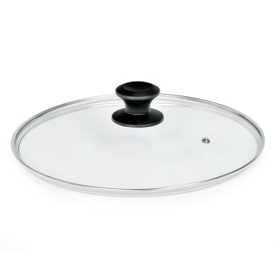 12" Glass Lid for Frying Pan, Tempered Replacement Cover Compatible with All 12 inches Cookware for Skillets, Round Cast Iron, Cast Aluminium, Stainless Steel Pans &Pots