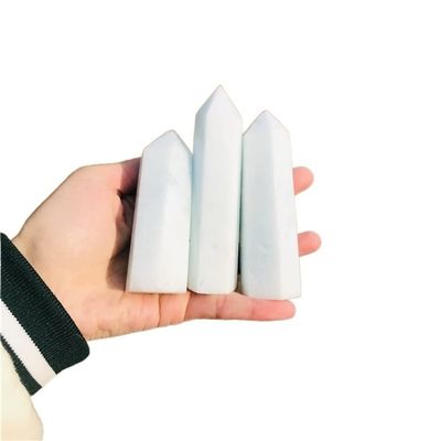 WGPHD Quartz Decoration 1PC Natural Crystal Stone Blue Calamine Crystal hemimorphite Tower Point can be Used for Decoration (Size : 9-10CM)