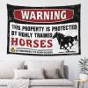Tapestry for Walls Warning This Property is Protected by A Highly Trained Horses Tapestry Man Cave Bar Tapestry with Words ( Size : 75X92CM ) view 1