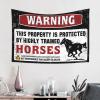 Tapestry for Walls Warning This Property is Protected by A Highly Trained Horses Tapestry Man Cave Bar Tapestry with Words ( Size : 75X92CM ) view 2
