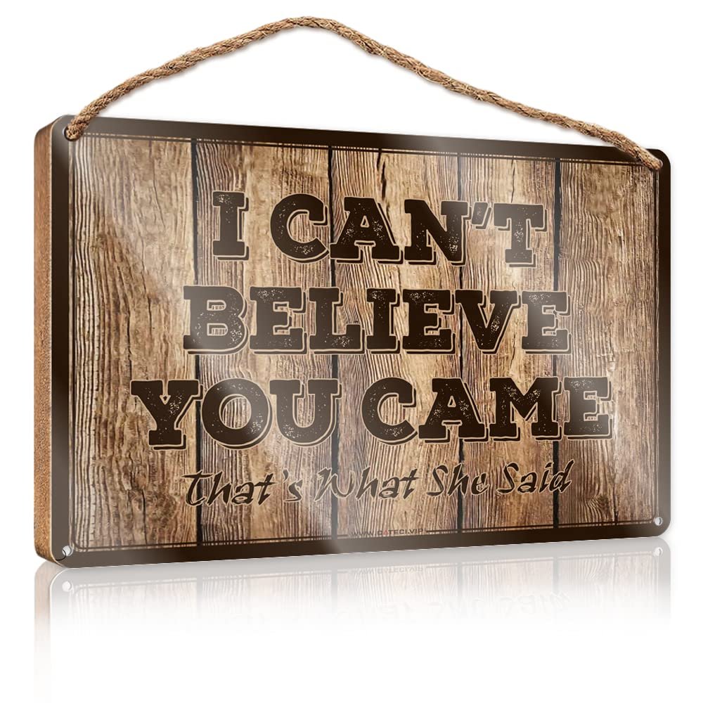 Bar Metal Sign Decor I Can't Believe You Came That's What She Said Wooden Sign Western Home Decor Men Cave Decor ( Size : 15X28CM )