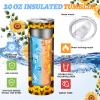 Sieral 3 Pcs Sunflower Gifts for Women 20oz Sunflower Tumbler with Lid and Straw, Makeup Bag and Crew Socks Sun Flower Gifts for Girls Sister Daughter Friend Xmas Birthday view 3