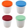 Angoily 4pcs Ice Cream Containers with Silicone Lids Freezer Food Storage Containers Tubs Dessert Container Leakproof Ice Cream Pint Cup For Homemade (3.14X2.63 Inch) view 1