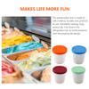 Angoily 4pcs Ice Cream Containers with Silicone Lids Freezer Food Storage Containers Tubs Dessert Container Leakproof Ice Cream Pint Cup For Homemade (3.14X2.63 Inch) view 2