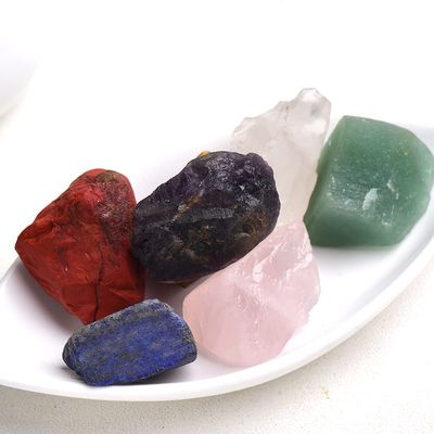 1 Set Natural Crystal Stone Black Cloth Bag Large Grain Unpolished Collection Irregular Stone Gift