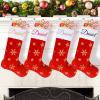Amidaky Christmas Stockings Personalized Red Faux Fur Christmas Stockings Customized with Names 6 Pack Bulk Gold and Silver Snowflake Embroidered for Family Holiday Xmas Party Decorations view 1