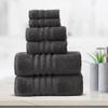 ESSELL 24/7 Luxury 6 Piece Towel Set, 700 GSM 100% Cotton 2 Bath Towels 2 Hand Towel 2 Washcloths, Ultra Soft & Lightweight, Highly Absorbent Towels for Spa, Hotel & Bathroom - Charcoal Towel Set view 1