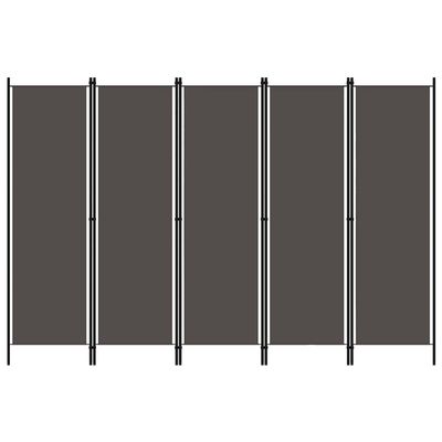 5-Panel Room Divider,Room Divider Screen,Folding Privacy Screen,Decorative Screen Panel,Portable Divider,for Office,Bedroom,Bathroom,Study Rooms,Anthracite 98.4"x70.9"