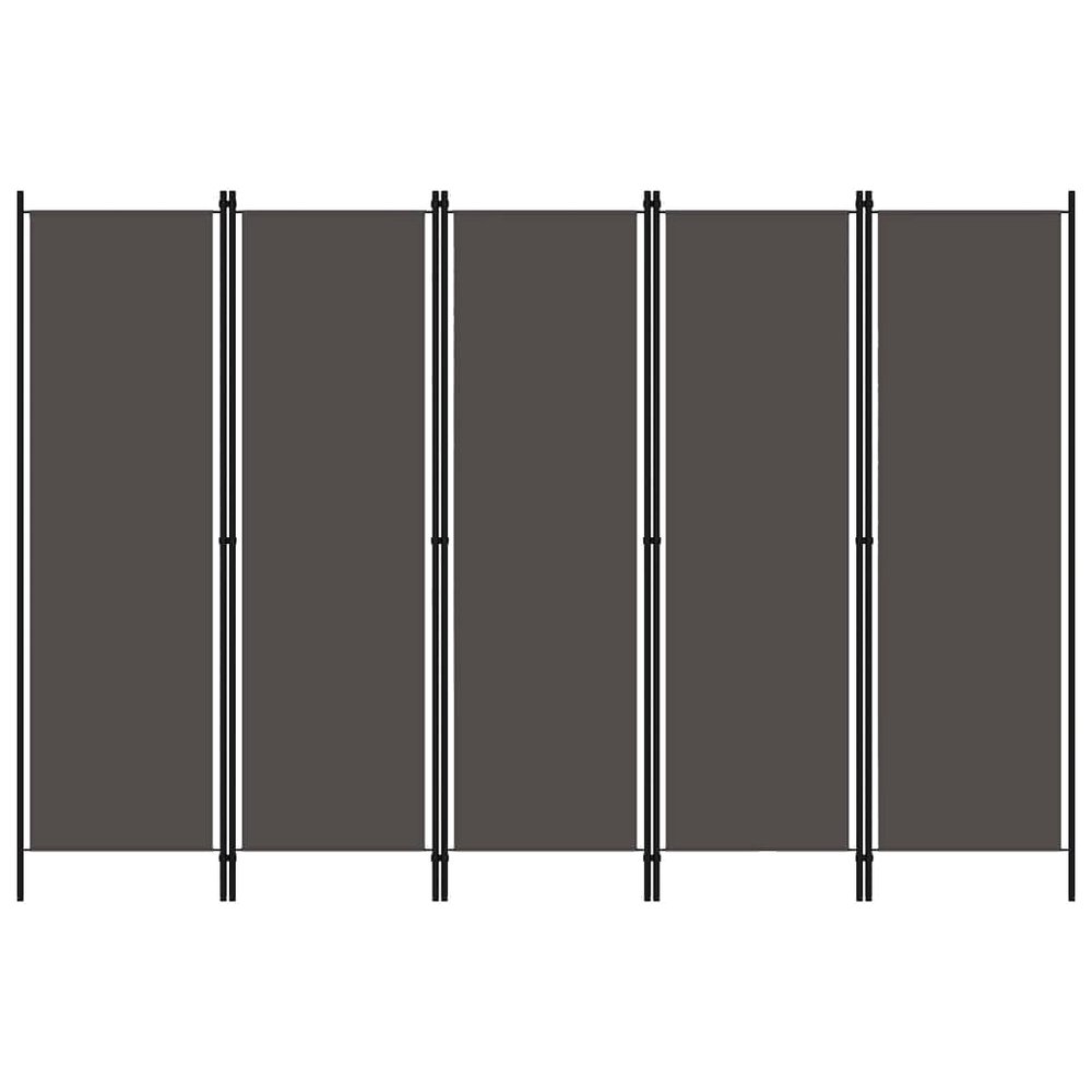 5-Panel Room Divider,Room Divider Screen,Folding Privacy Screen,Decorative Screen Panel,Portable Divider,for Office,Bedroom,Bathroom,Study Rooms,Anthracite 98.4"x70.9"