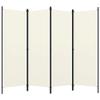 4-Panel Room Divider,Room Divider Screen,Folding Privacy Screen,Decorative Screen Panel,Portable Divider,for Office,Bedroom,Bathroom,Study Rooms,Cream White 78.7"x70.9" view 2