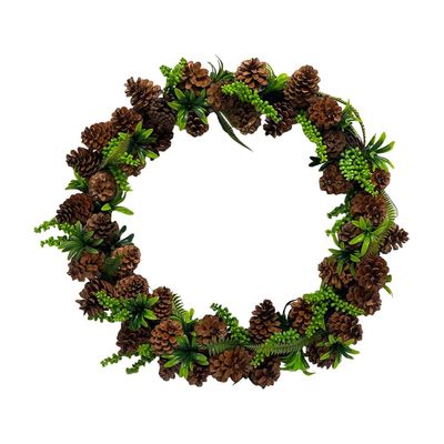 20" Artificial Christmas Wreaths Pine Cones in/Outdoor Front Door Window Decor