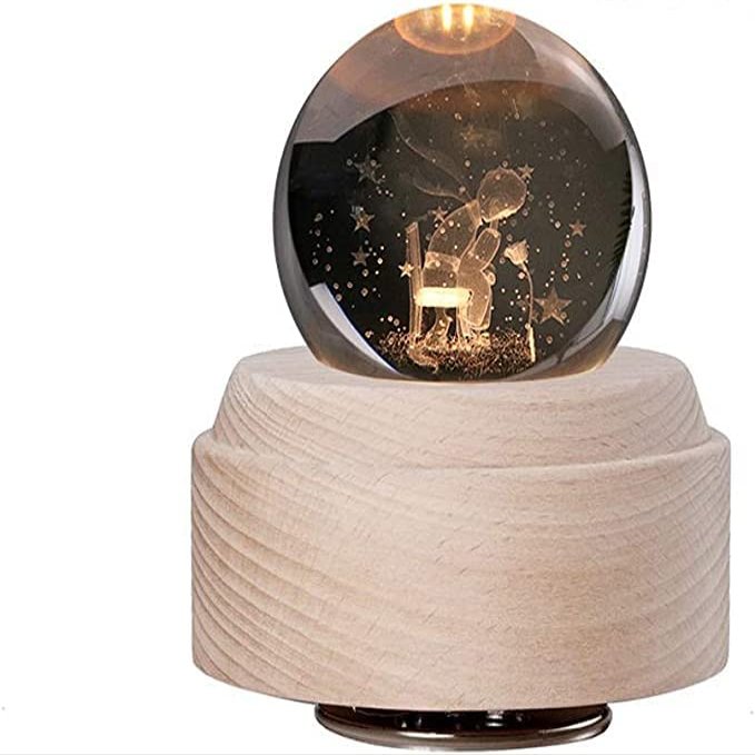 KONADU Globe with The LED Projection Light Mechanism and Musical Wood Base,Let it go
