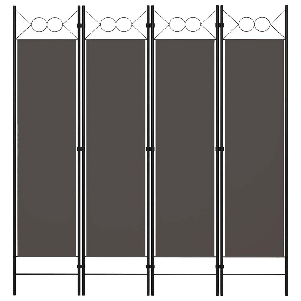 4-Panel Room Divider,with Metal Frame,Room Divider Screen,Decorative Screen Panel,Portable Divider,for Office,Bedroom,Bathroom,Study Rooms,Apartment,Anthracite 63"x70.9"