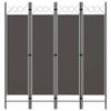 4-Panel Room Divider,with Metal Frame,Room Divider Screen,Decorative Screen Panel,Portable Divider,for Office,Bedroom,Bathroom,Study Rooms,Apartment,Anthracite 63"x70.9" view 1