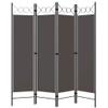 4-Panel Room Divider,with Metal Frame,Room Divider Screen,Decorative Screen Panel,Portable Divider,for Office,Bedroom,Bathroom,Study Rooms,Apartment,Anthracite 63"x70.9" view 2
