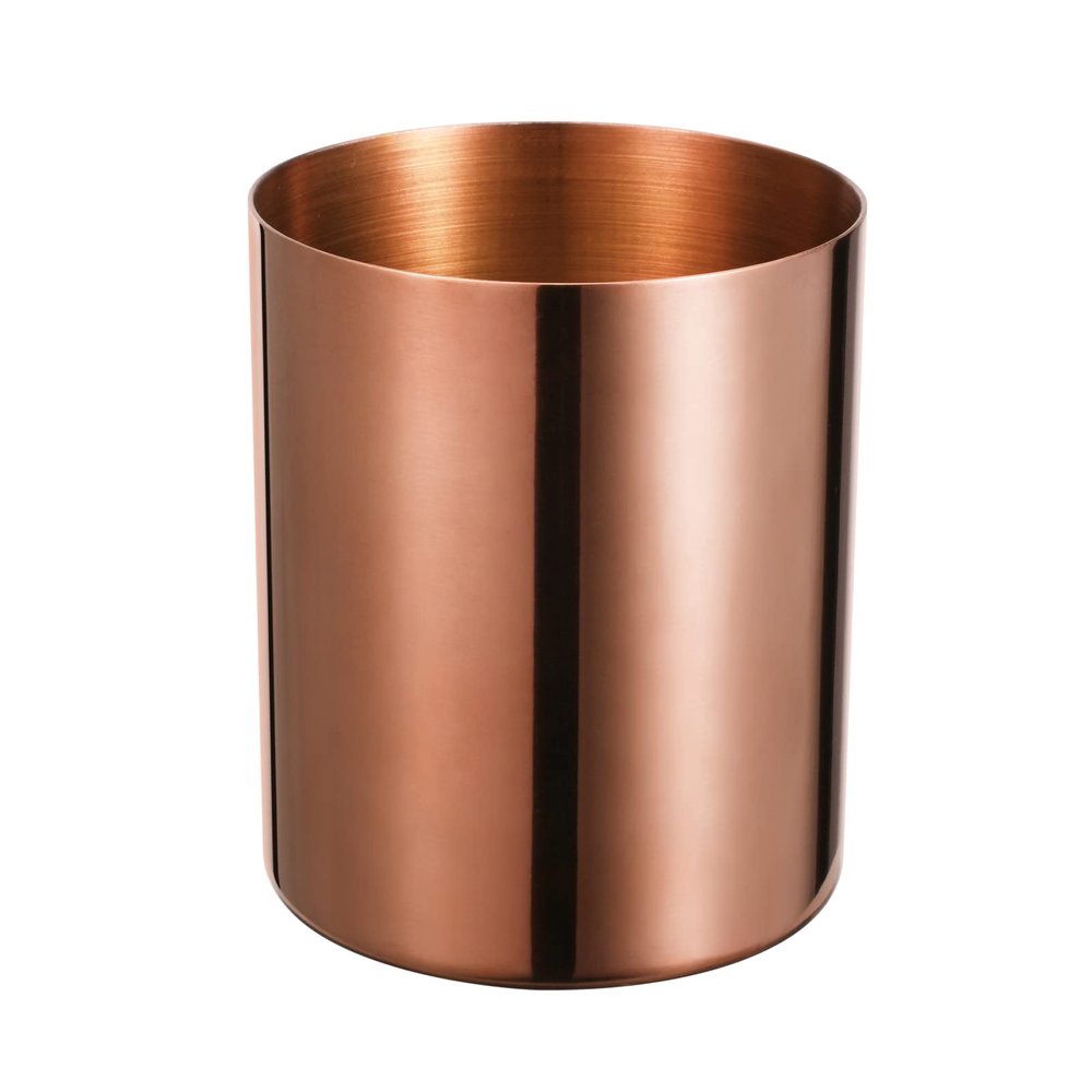 Lidwot Rose Gold 304 Stainless Steel Pen Holder & Pencil Cup, Metal Desk Caddy & Desktop Stationery Organizer, Mirror Finish & Vacuum Plating