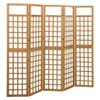 5-Panel Room Divider/Trellis,Room Divider Screen,Folding Privacy Screen,Decorative Screen Panel,Portable Divider,for Office,Bedroom,Bathroom,Solid Fir Wood 79.3"x70.9" view 1