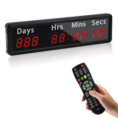 SMAHEAT LED Countdown Clock, 999 Days, 23 Hours, 59 Minutes, 59 Seconds, Event Countdown Clock/Factory Accepts Your Exclusive Customization (1.0 inch 9-bit red LED)