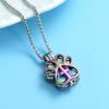 SHEIL Pet Memorial Jewelry Stainless Steel Dog Paw Creamtion Locket Necklace for Ashes Keepsake Urn Pendant view 2