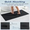 AMOAMI Bath-Mat, Ultra Thin Bath Runner Rug Mat, Rubber Backed Bath Mats for Bathroom Non Slip, Absorbent Bath Rug for Bathroom Floor, Shower, Sink 2'x 4'(24" x 47") Black view 4