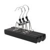10PCS Multifunction Hotel Neat Wardrobe Skirt Hanger Wooden No Trace Clip Type Storage Drying Rack Trouser Clothes Hanger (10PCS/Black) view 1