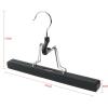 10PCS Multifunction Hotel Neat Wardrobe Skirt Hanger Wooden No Trace Clip Type Storage Drying Rack Trouser Clothes Hanger (10PCS/Black) view 3