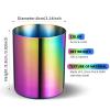 Lidwot Aurora Rainbow 304 Stainless Steel Pen Holder & Pencil Cup, Metal Desk Caddy & Desktop Stationery Organizer, Mirror Finish & Vacuum Plating view 2