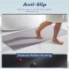 AMOAMI Bath-Mat,Ultra Thin Bath-Rugs Runner,Rubber Backed Bath Mats for Bathroom Non Slip,Absorbent Bath Rug for Bathroom Floor, Shower, Sink 2'x 4'(24" x 47") Grey view 2