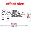 ANFRJJI Wine Bottle & Glass Wall Decals with Quotes Removable PVC Stickers for Dining Room, Kitchen, Bar, or Party Decor Wine Lover Gift & Happy Hour Wall Art Decoration (Black-JWH332-Happy time) view 2