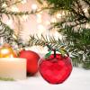DECHOUS Red Crystals Fuji Apples Red Apples Figurine Paperweight Christmas Glass Apples Glass Fruit Christmas Ornament Teacher Desk Decor for Holiday Birthday Home Decoration 6cm view 3
