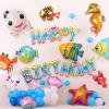 15Pcs Ocean Themed Party Decorations, TACYKIBD Under The Sea Ornaments, Starfish Octopus Seahorse Lobster Cute Marine Balloons, Huge Marine Sea Balloon for Baby Shark Birthday Decorations view 3