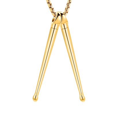 SHEIL A Pair of Stainless Steel Drum Stick Cremation Jewelry for Ashes of Loved Ones Keepsake Memorial Urn Pendant Necklace Men Women