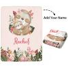 Custom Baby Blanket with Name Text, Personalized Cute Sloths Super Soft Fleece Throw Blanket for Couch Sofa Bed, Customized Baby Shower Birthday for Boys Girls 30"x40" view 2