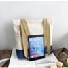 Windefun Zip Cloth Bags Canvas tote bags New Large Capacity Shoulder Canvas Bags Reusable canvas grocery bags Fashion canvas tote bag (creamy white) view 3