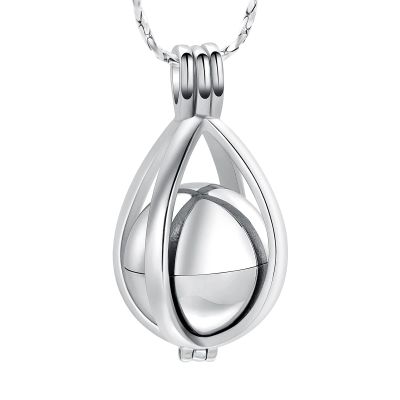 SHEIL Stainless Steel Cremation Locket Necklace Hold Ball Memorial Urn Jewelry for Ashes Women Men Keepsake Pendant
