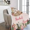 Custom Baby Blanket with Name Text, Personalized Cute Sloths Super Soft Fleece Throw Blanket for Couch Sofa Bed, Customized Baby Shower Birthday for Boys Girls 40"x50" view 3