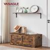 VASAGLE Storage Chest, Storage Bench with 2 Safety Hinges, Farmhouse Style, 15.7 x 39.4 x 18.1 Inches, for Entryway, Bedroom, Living Room, Rustic Brown ULSB061T01 view 2
