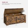VASAGLE Storage Chest, Storage Bench with 2 Safety Hinges, Farmhouse Style, 15.7 x 39.4 x 18.1 Inches, for Entryway, Bedroom, Living Room, Rustic Brown ULSB061T01 view 3