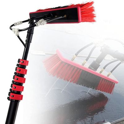 XIAOYE Telescopic Window Cleaner Water Wash Brush Kit,3.6m-10.8m Water Fed Telescopic Brush Water Fed Pole Kit,Windows Cleaning & Washing Tool,24FT/7.2M