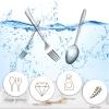 100 Pieces Forks and Spoons Silverware Set Stainless Steel Flatware Cutlery Set Dinner Forks and Spoons Mirror Polished Dishwasher Safe Utensil for Kitchen Restaurant or Home view 3