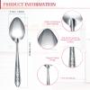 Nuogo 100 Pieces Dinner Spoons Set 6.69 Inches Silverware Spoons Bulk Stainless Steel Food Grade Tablespoons for Home Restaurant Kitchen Dishwasher Safe view 2
