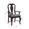 Linon Adrian Arm Chair Grey Upholstered Seat with Frame in Dark Brown Beechwood view 3