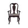 Linon Adrian Arm Chair Grey Upholstered Seat with Frame in Dark Brown Beechwood view 4